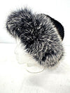 Indigo Fox Winter Hat w Knitted Mink