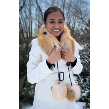  Red Fox Scarf with Pompoms