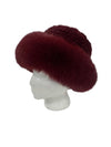 Burgundy Dyed Fox Winter Hat w Knitted Mink