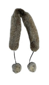 Canadian Lynx Scarf with Pom Poms