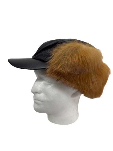 Leather Ranch Cap w Red Fox Fur Flaps – The Canadian Coyote Company Ltd.