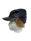 Leather Ranch Cap w Red Fox Fur Flaps