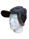 Leather Ranch Cap w Muskrat Fur Flaps