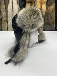  Aviator Fur Hats - Gray Wolf