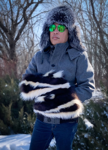 Aviator fur hat - Silver fox